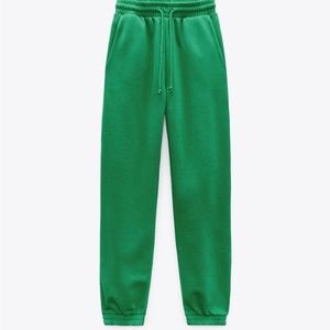 Zara- Green Plush Jogging Pants. Never worn. Brand new. Sold out online.